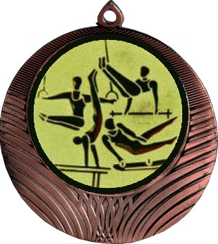 Медаль №566-1302 (Гимнастика, диаметр 56 мм (Медаль цвет бронза плюс жетон для вклейки) Место для вставок: обратная сторона диаметр 50 мм)