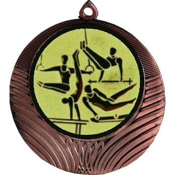 Медаль №566-8 (Спортивная гимнастика, диаметр 70 мм (Медаль цвет бронза плюс жетон для вклейки) Место для вставок: обратная сторона диаметр 64 мм)