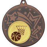 Медаль №567-27 (Баскетбол, диаметр 45 мм (Медаль цвет бронза плюс жетон для вклейки) Место для вставок: обратная сторона диаметр 39 мм)