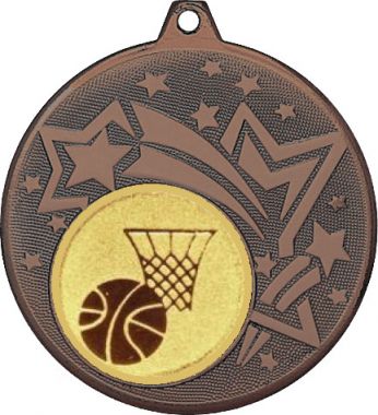 Медаль №567-1274 (Баскетбол, диаметр 45 мм (Медаль цвет бронза плюс жетон для вклейки) Место для вставок: обратная сторона диаметр 40 мм)
