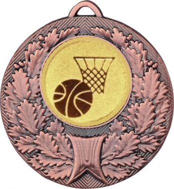 Медаль №567-192 (Баскетбол, диаметр 50 мм (Медаль цвет бронза плюс жетон для вклейки) Место для вставок: обратная сторона диаметр 45 мм)