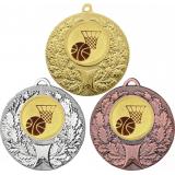 Комплект медалей №567-192 (Баскетбол, диаметр 50 мм (Три медали плюс три жетона для вклейки) Место для вставок: обратная сторона диаметр 45 мм)