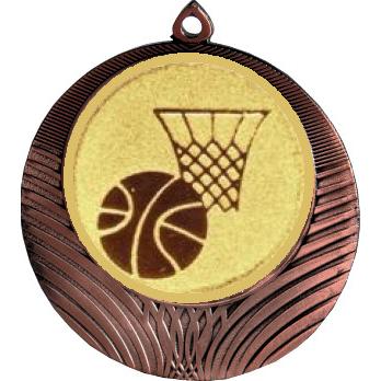 Медаль №567-8 (Баскетбол, диаметр 70 мм (Медаль цвет бронза плюс жетон для вклейки) Место для вставок: обратная сторона диаметр 64 мм)