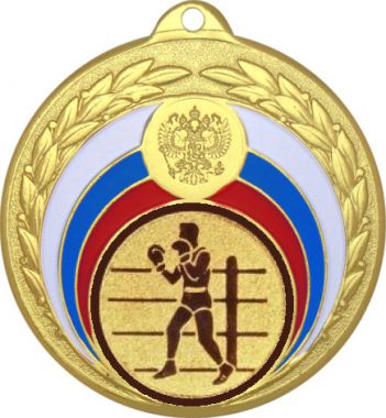 Медаль №571-196 (Бокс, диаметр 50 мм (Медаль цвет золото плюс жетон для вклейки) Место для вставок: обратная сторона диаметр 45 мм)