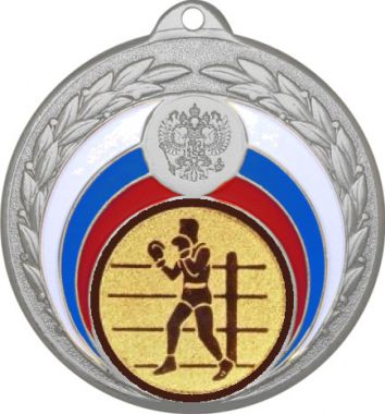 Медаль №571-196 (Бокс, диаметр 50 мм (Медаль цвет серебро плюс жетон для вклейки) Место для вставок: обратная сторона диаметр 45 мм)