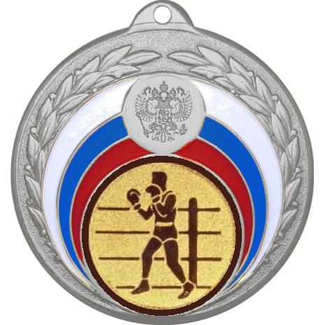 Медаль №571-196 (Бокс, диаметр 50 мм (Медаль цвет серебро плюс жетон для вклейки) Место для вставок: обратная сторона диаметр 45 мм)