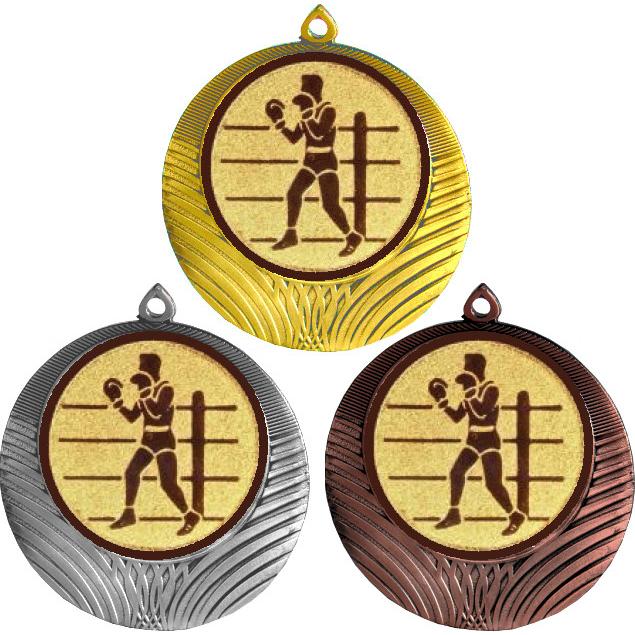 Комплект медалей №571-1302 (Бокс, диаметр 56 мм (Три медали плюс три жетона для вклейки) Место для вставок: обратная сторона диаметр 50 мм)