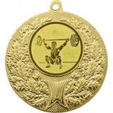 Медаль №574-192 (Тяжелая атлетика, диаметр 50 мм (Медаль цвет золото плюс жетон для вклейки) Место для вставок: обратная сторона диаметр 45 мм)