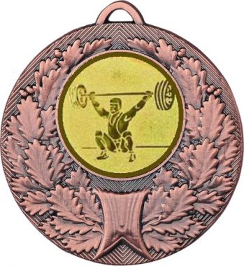 Медаль №574-192 (Тяжелая атлетика, диаметр 50 мм (Медаль цвет бронза плюс жетон для вклейки) Место для вставок: обратная сторона диаметр 45 мм)
