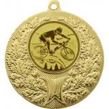 Медаль №576-192 (Велоспорт, диаметр 50 мм (Медаль цвет золото плюс жетон для вклейки) Место для вставок: обратная сторона диаметр 45 мм)