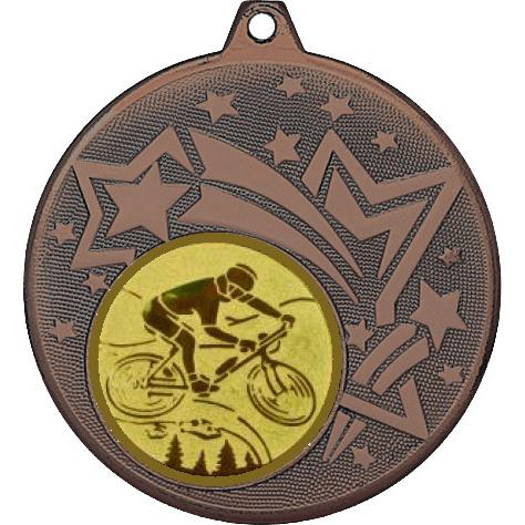 Медаль №576-1274 (Горный велосипед, диаметр 45 мм (Медаль цвет бронза плюс жетон для вклейки) Место для вставок: обратная сторона диаметр 40 мм)