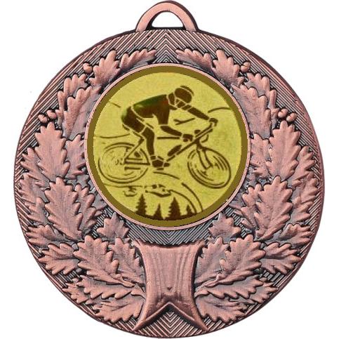 Медаль №576-192 (Горный велосипед, диаметр 50 мм (Медаль цвет бронза плюс жетон для вклейки) Место для вставок: обратная сторона диаметр 45 мм)