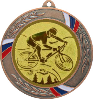 Медаль №576-1285 (Велоспорт, диаметр 70 мм (Медаль цвет бронза плюс жетон для вклейки) Место для вставок: обратная сторона диаметр 60 мм)