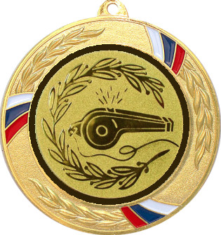 Медаль №577-1285 (Судейство, диаметр 70 мм (Медаль цвет золото плюс жетон для вклейки) Место для вставок: обратная сторона диаметр 60 мм)