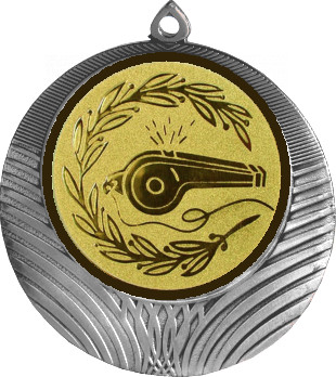 Медаль №577-1302 (Судейство, диаметр 56 мм (Медаль цвет серебро плюс жетон для вклейки) Место для вставок: обратная сторона диаметр 50 мм)