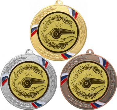 Комплект медалей №577-1285 (Судейство, диаметр 70 мм (Три медали плюс три жетона для вклейки) Место для вставок: обратная сторона диаметр 60 мм)