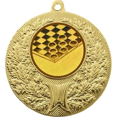 Медаль №578-192 (Шашки, диаметр 50 мм (Медаль цвет золото плюс жетон для вклейки) Место для вставок: обратная сторона диаметр 45 мм)