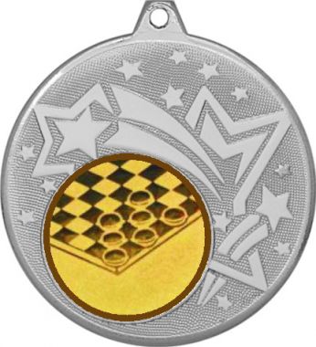 Медаль №578-1274 (Шашки, диаметр 45 мм (Медаль цвет серебро плюс жетон для вклейки) Место для вставок: обратная сторона диаметр 40 мм)