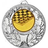 Медаль №578-192 (Шашки, диаметр 50 мм (Медаль цвет серебро плюс жетон для вклейки) Место для вставок: обратная сторона диаметр 45 мм)