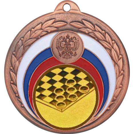 Медаль №578-196 (Шашки, диаметр 50 мм (Медаль цвет бронза плюс жетон для вклейки) Место для вставок: обратная сторона диаметр 45 мм)