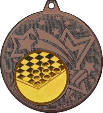Медаль №578-27 (Шашки, диаметр 45 мм (Медаль цвет бронза плюс жетон для вклейки) Место для вставок: обратная сторона диаметр 39 мм)