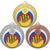 Комплект медалей №578-196 (Шашки, диаметр 50 мм (Три медали плюс три жетона для вклейки) Место для вставок: обратная сторона диаметр 45 мм)