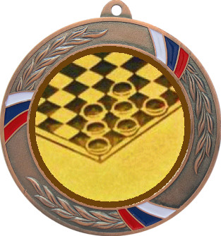 Медаль №578-1285 (Шашки, диаметр 70 мм (Медаль цвет бронза плюс жетон для вклейки) Место для вставок: обратная сторона диаметр 60 мм)