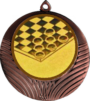 Медаль №578-8 (Шашки, диаметр 70 мм (Медаль цвет бронза плюс жетон для вклейки) Место для вставок: обратная сторона диаметр 64 мм)