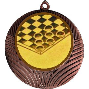 Медаль №578-8 (Шашки, диаметр 70 мм (Медаль цвет бронза плюс жетон для вклейки) Место для вставок: обратная сторона диаметр 64 мм)