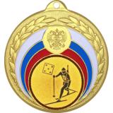 Медаль №579-196 (Биатлон, диаметр 50 мм (Медаль цвет золото плюс жетон для вклейки) Место для вставок: обратная сторона диаметр 45 мм)