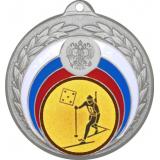 Медаль №579-196 (Биатлон, диаметр 50 мм (Медаль цвет серебро плюс жетон для вклейки) Место для вставок: обратная сторона диаметр 45 мм)