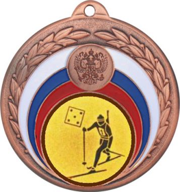 Медаль №579-196 (Биатлон, диаметр 50 мм (Медаль цвет бронза плюс жетон для вклейки) Место для вставок: обратная сторона диаметр 45 мм)