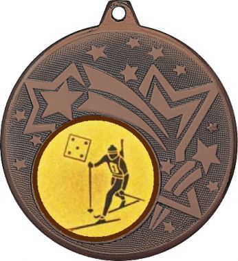 Медаль №579-1274 (Биатлон, диаметр 45 мм (Медаль цвет бронза плюс жетон для вклейки) Место для вставок: обратная сторона диаметр 40 мм)