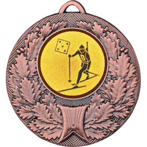 Медаль №579-192 (Биатлон, диаметр 50 мм (Медаль цвет бронза плюс жетон для вклейки) Место для вставок: обратная сторона диаметр 45 мм)