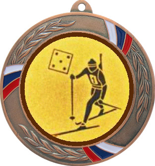 Медаль №579-1285 (Биатлон, диаметр 70 мм (Медаль цвет бронза плюс жетон для вклейки) Место для вставок: обратная сторона диаметр 60 мм)