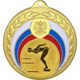 Медаль №58-196 (Плавание, диаметр 50 мм (Медаль цвет золото плюс жетон для вклейки) Место для вставок: обратная сторона диаметр 45 мм)