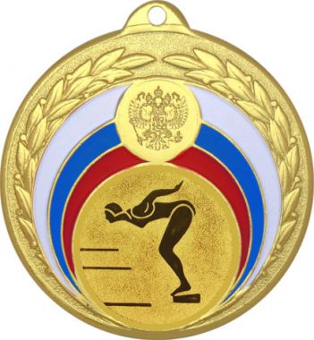 Медаль №58-196 (Прыжки в воду, диаметр 50 мм (Медаль цвет золото плюс жетон для вклейки) Место для вставок: обратная сторона диаметр 45 мм)