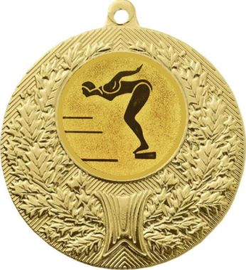 Медаль №58-192 (Прыжки в воду, диаметр 50 мм (Медаль цвет золото плюс жетон для вклейки) Место для вставок: обратная сторона диаметр 45 мм)