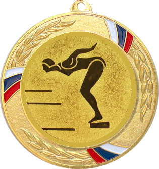 Медаль №58-1285 (Прыжки в воду, диаметр 70 мм (Медаль цвет золото плюс жетон для вклейки) Место для вставок: обратная сторона диаметр 60 мм)