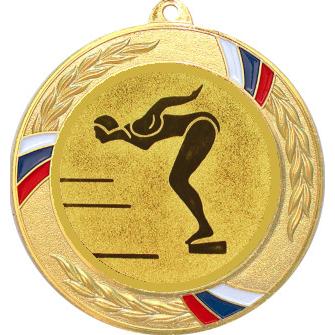 Медаль №58-1285 (Плавание, диаметр 70 мм (Медаль цвет золото плюс жетон для вклейки) Место для вставок: обратная сторона диаметр 60 мм)