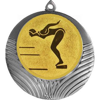 Медаль №58-1302 (Прыжки в воду, диаметр 56 мм (Медаль цвет серебро плюс жетон для вклейки) Место для вставок: обратная сторона диаметр 50 мм)