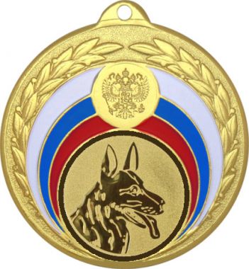 Медаль №580-196 (Собаководство, диаметр 50 мм (Медаль цвет золото плюс жетон для вклейки) Место для вставок: обратная сторона диаметр 45 мм)