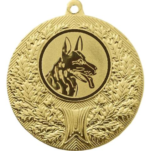 Медаль №580-192 (Выставки собак (собаководство), диаметр 50 мм (Медаль цвет золото плюс жетон для вклейки) Место для вставок: обратная сторона диаметр 45 мм)