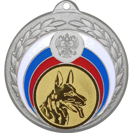 Медаль №580-196 (Выставки собак (собаководство), диаметр 50 мм (Медаль цвет серебро плюс жетон для вклейки) Место для вставок: обратная сторона диаметр 45 мм)