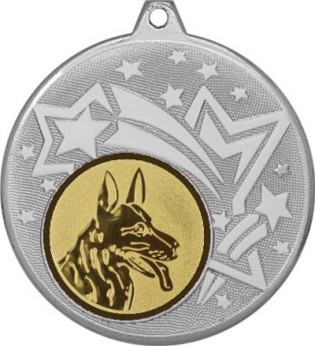 Медаль №580-27 (Собаководство, диаметр 45 мм (Медаль цвет серебро плюс жетон для вклейки) Место для вставок: обратная сторона диаметр 39 мм)