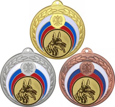 Комплект медалей №580-196 (Собаководство, диаметр 50 мм (Три медали плюс три жетона для вклейки) Место для вставок: обратная сторона диаметр 45 мм)