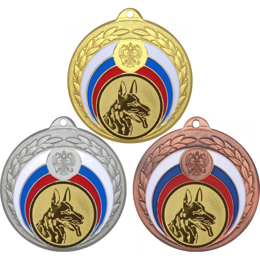 Комплект медалей №580-196 (Выставки собак (собаководство), диаметр 50 мм (Три медали плюс три жетона для вклейки) Место для вставок: обратная сторона диаметр 45 мм)