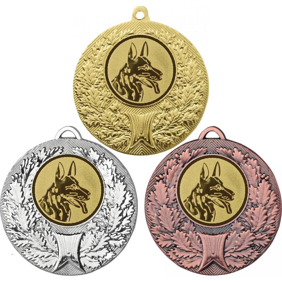 Комплект медалей №580-192 (Выставки собак (собаководство), диаметр 50 мм (Три медали плюс три жетона для вклейки) Место для вставок: обратная сторона диаметр 45 мм)