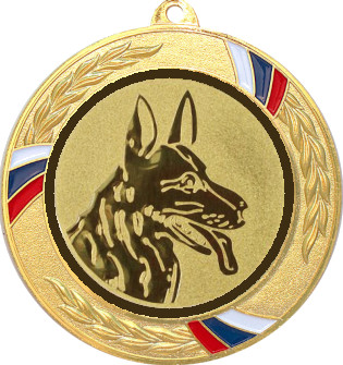 Медаль №580-1285 (Собаководство, диаметр 70 мм (Медаль цвет золото плюс жетон для вклейки) Место для вставок: обратная сторона диаметр 60 мм)