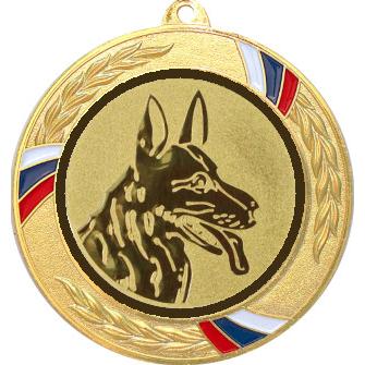Медаль №580-1285 (Собаководство, диаметр 70 мм (Медаль цвет золото плюс жетон для вклейки) Место для вставок: обратная сторона диаметр 60 мм)